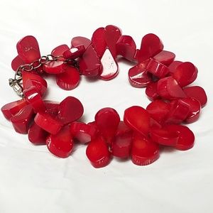 Vintage Red Coral Cluster Bracelet